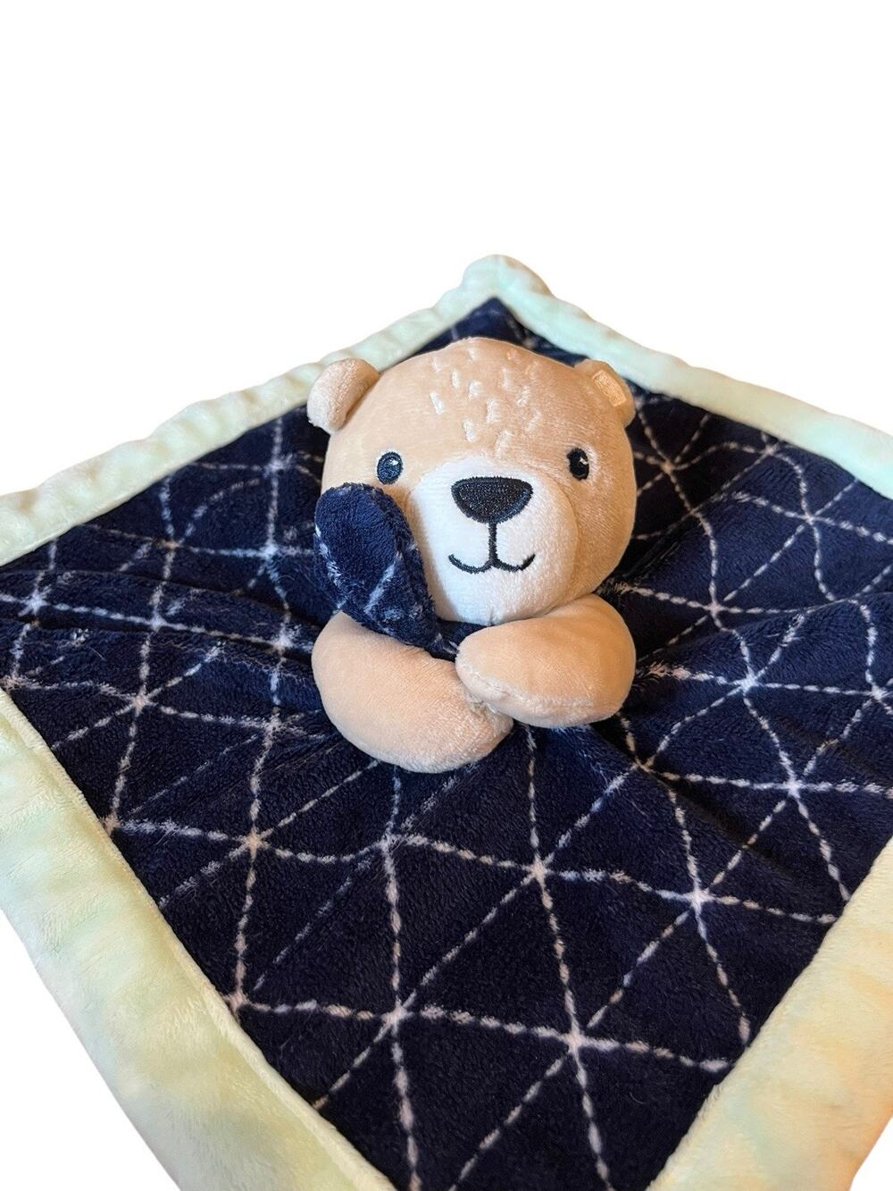 Lullaby Lane Hedgehog Bear Lovey Security Blanket Baby Plush Toy Rattle 11.5”